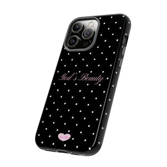 God's Beauty Black Polka Dot Phone Case