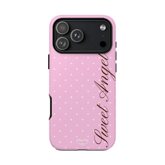 Sweet Angel Pink Polka Dot Phone Case